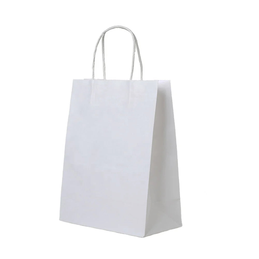 Stock Ready Ship Eco-Friendly Recyclable 15*15*17 cm Kraft Paper Bag Customer's Logo for Clothing Socks Shoes Shopping Packaging