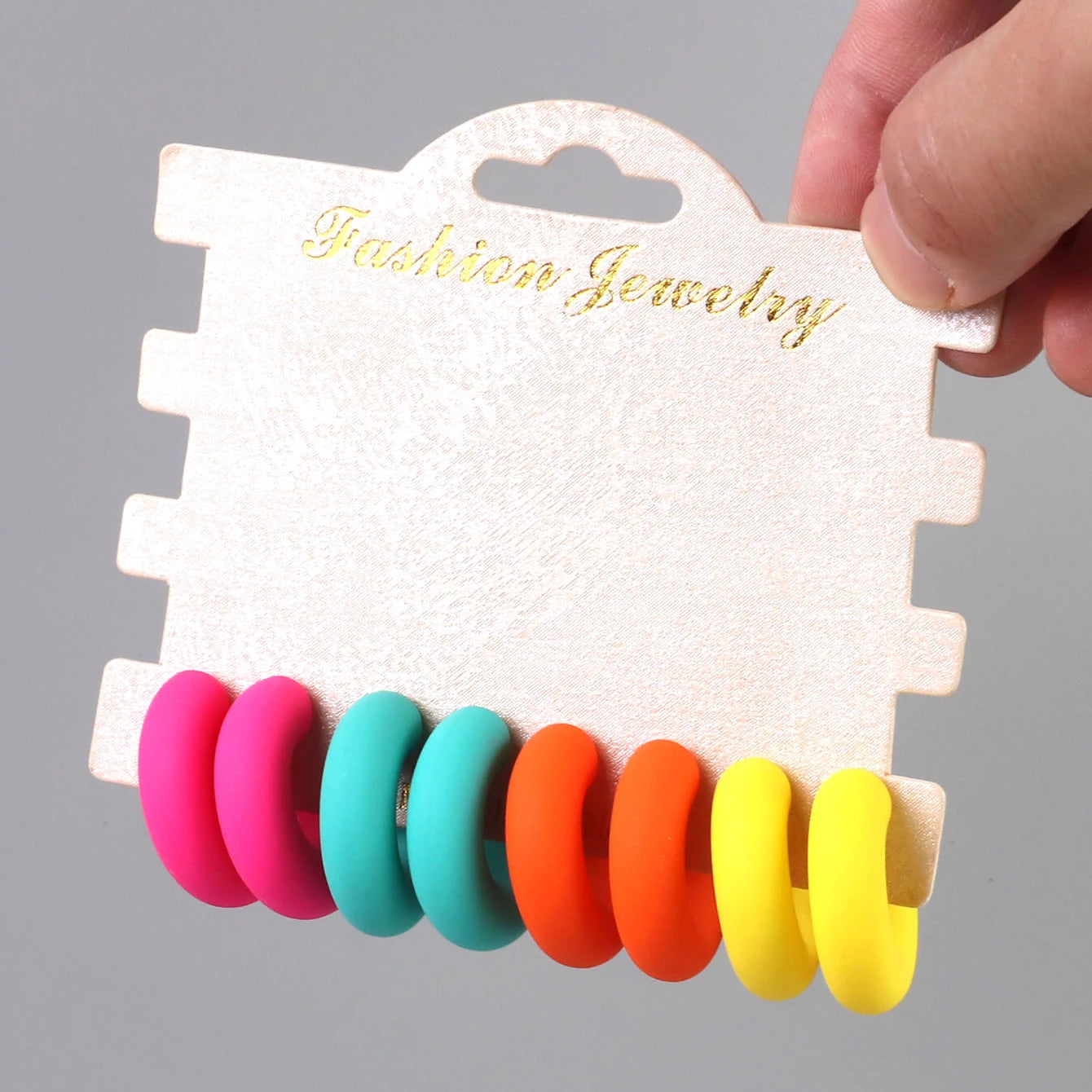 Fashion Candy Colored Vacation Girly Casual Earring Fluorescent Hot Pink Frosted Trumpet Acrylic C Shape Hoop Earrings for Women
