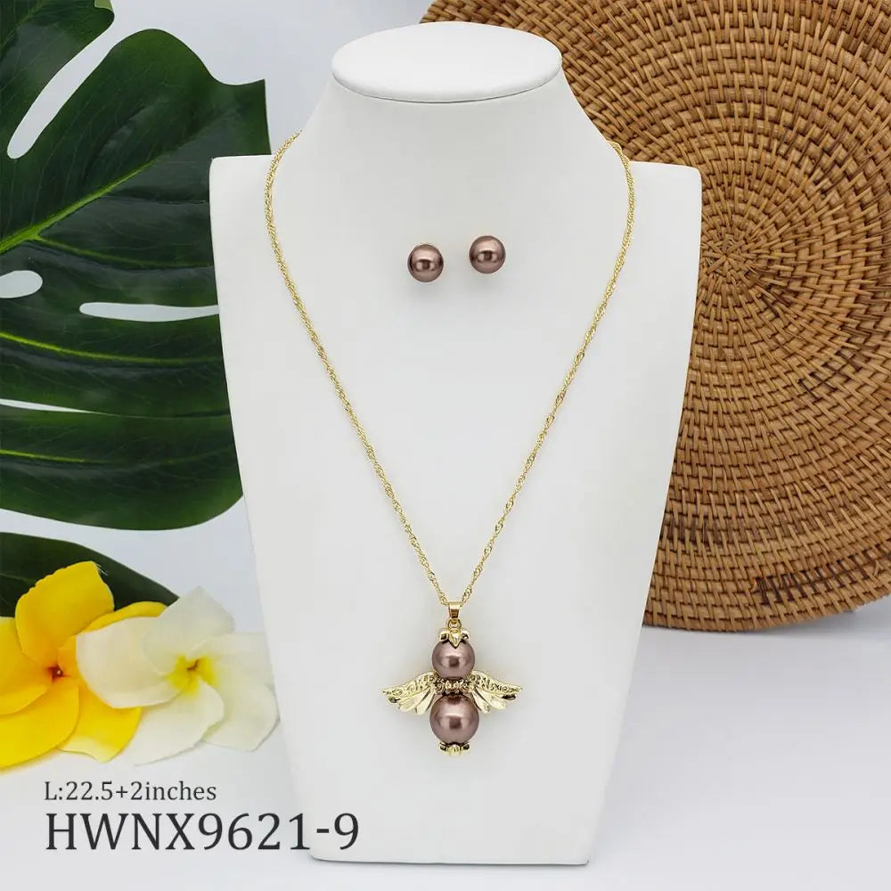 Jewelry Sets Women Alloy Pendant Jewelry Set Hawaiian Pearl Jewelry Sets
