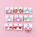 Santa Hats Tree Mouse Head Turkey Glitter Acrylic Christmas Stud Earrings Stainless Steel Jewelry Wholesale