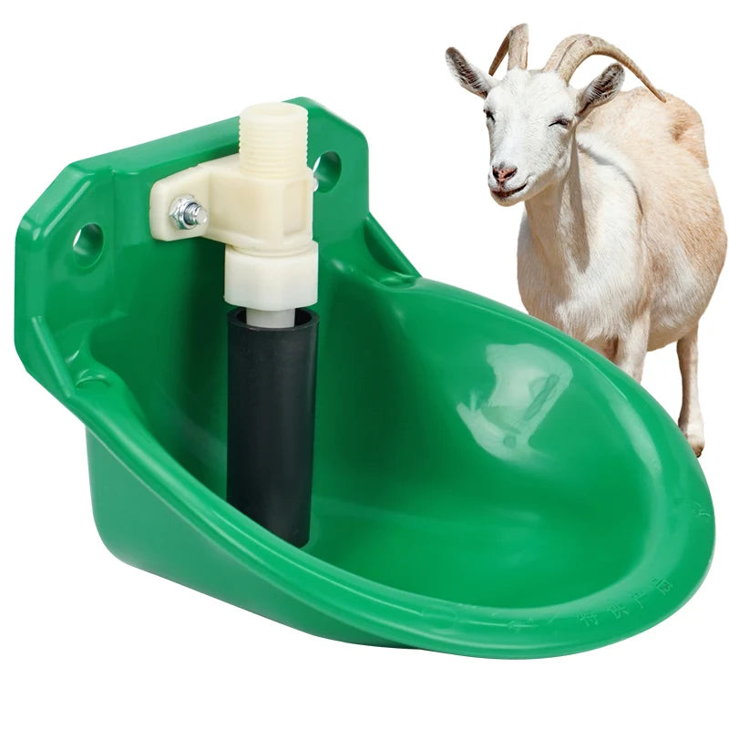 New Automatic Plastic Green Sheep Goat Drinking Water Bowl-Durable & Water Saving Livestock Use