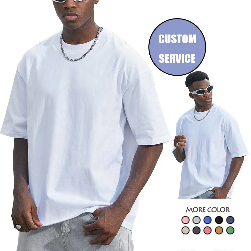 High Quality 100% Cotton Custom T Shirt for Men Blank Heavy Weight Oversized Tshirt Printing Men's Heavyweight T-shirt