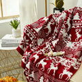 XinLan Merry Christmas Throw Blanket Nordic Winter Knitted Jacquard Elk Blankets Soft Warm Sofa Bed Cover Shawl Gifts