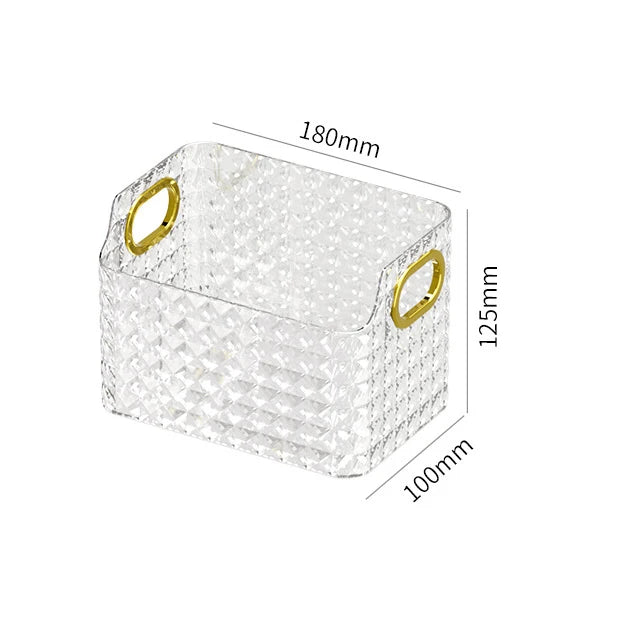 Multi-function Plastic Luxury Bathroom Organizer Storage Basket Makeup Organizer Refrigerator Desktop Organizer