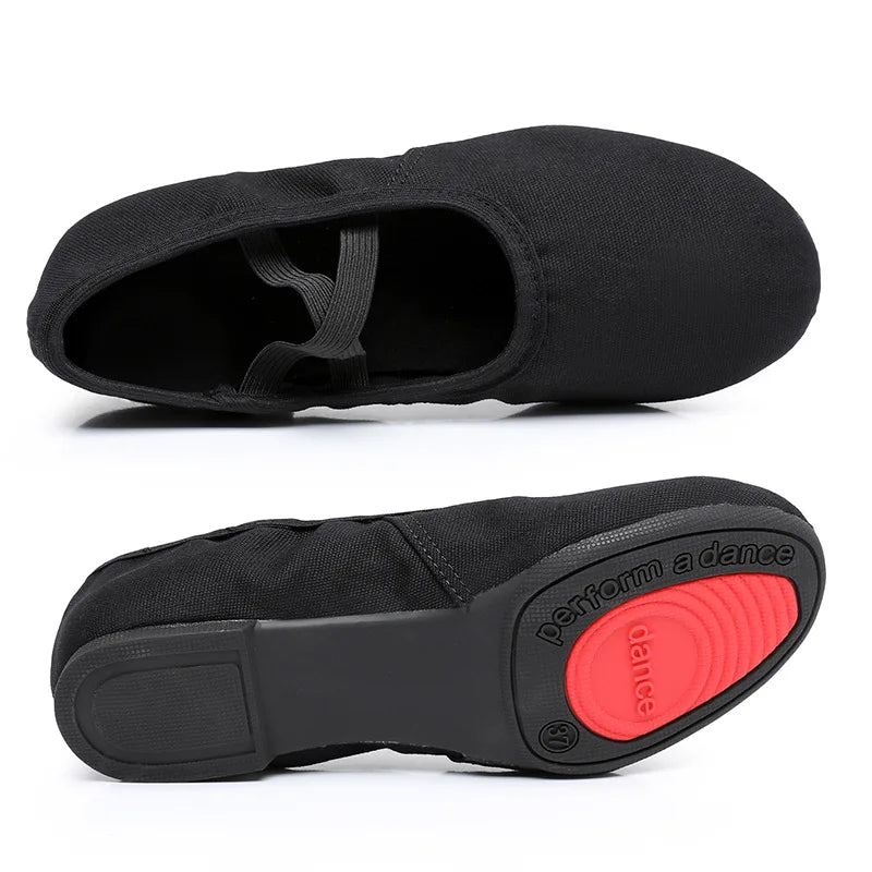 Female Adult Cowhide Outsole Dance Shoes Free Lace-Up Soft Indoor-Outdoor Soles Breathable Ballet Teacher Pointe Shoes for Girls