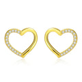 On Sale Customize Zircon Heart Hollow Earrings Sterling Silver 925 Jewelry love Heart Stud Earrings