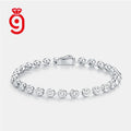 Hot Selling 925 Silver VVS Moissanite Bracelet Luxury Jewelry with Round Moissanite Stones Adjustable & Customizable Bracelet