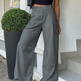 Enyami Boutique Chic Style Fashion Office Casual High Waist Wide Leg Trousers Women Pants