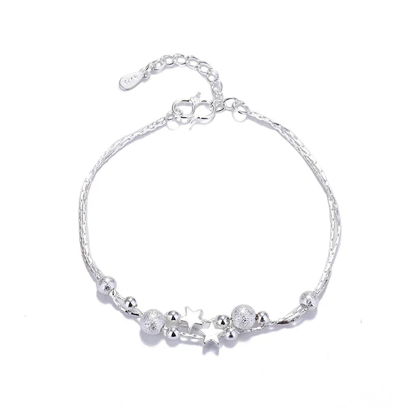 Wholesale Exquisite Small Fresh Beaded Chain Bracelet Ins Style Round Bead Star Bracelet for Women