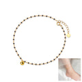 S925 Sterling Silver Gold Plated Ball Charm Sparkling Chain Anklet Single Ball Gift