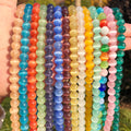 Wholesale DIY Jewelry 4-12mm Smooth White/Pink/Blue/Yellow/Green Glass Opal Cats Eye Loose Beads Stone Beads for Creative