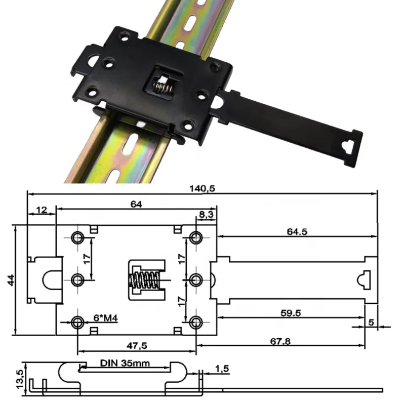 Miniature Solid State Relay DIN Rail Switch Durable Metal Guide Rail Buckle Epoxy Standard Guide Rail Mounting Clip for