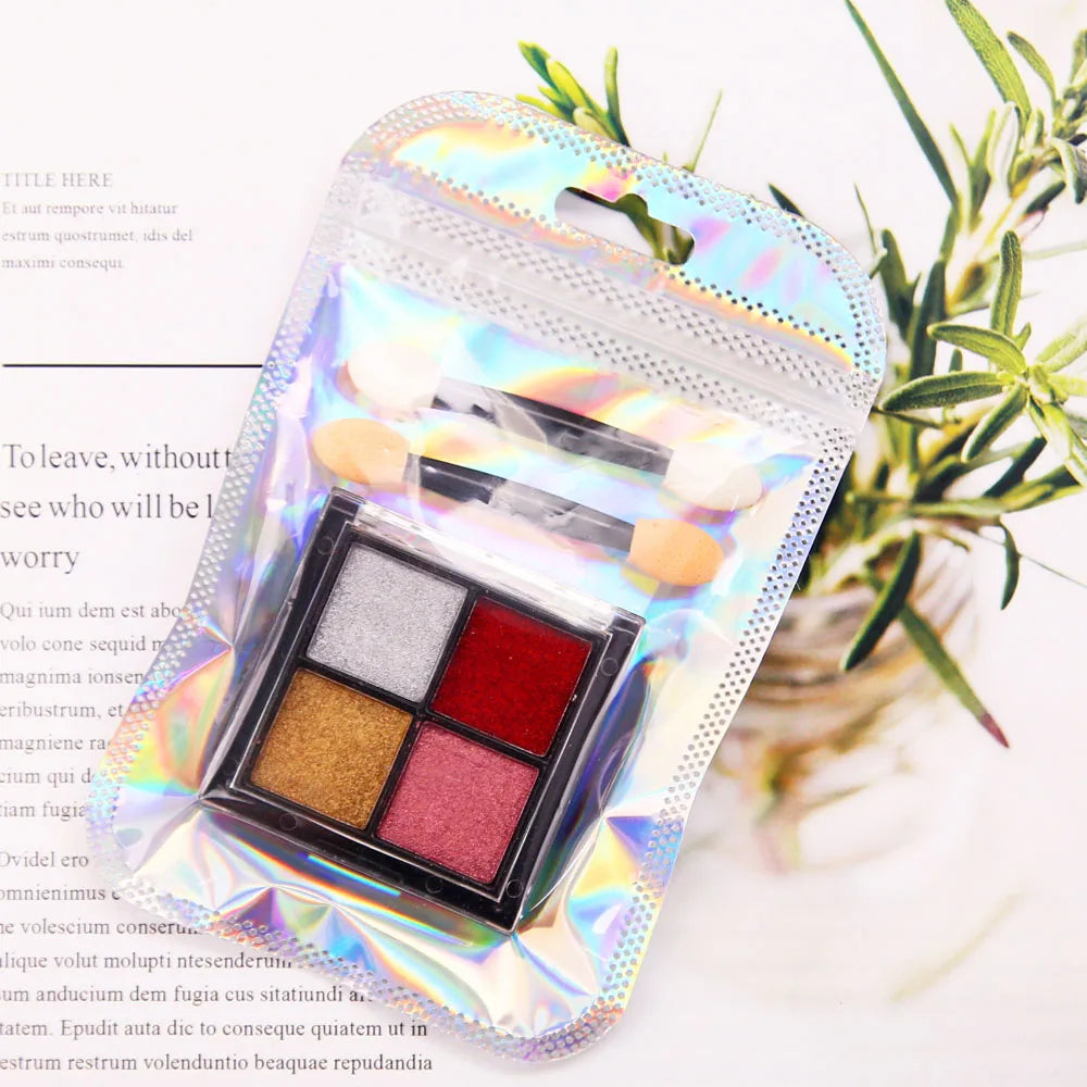 4 in 1 Solid Metallic Mirror Chrome Nail Powder 4 Colors Mirror Metallic Gold Nail Chrome Powder for Nails Palette Pigment