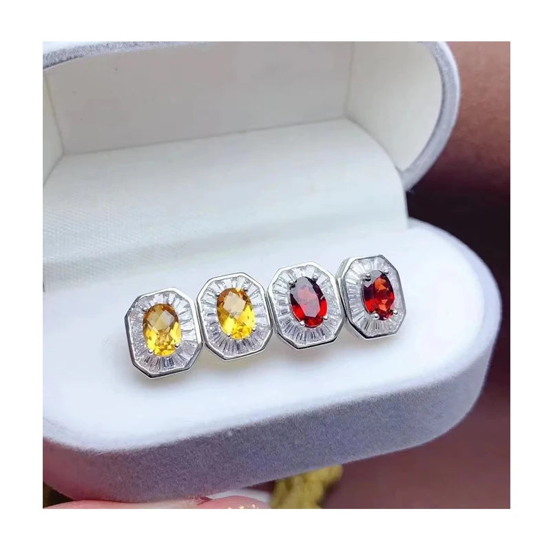 Good Price 925 Sterling Silver Natural Crystal Gemstone Original Fine Engagement Jewelry Earrings for Women
