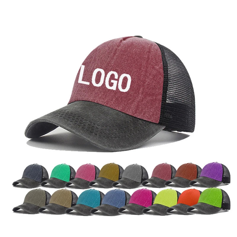Factory Wholesale Foam Mesh Baseball Trucker Caps Custom Logo Unisex Fashion Hip Hop Beach