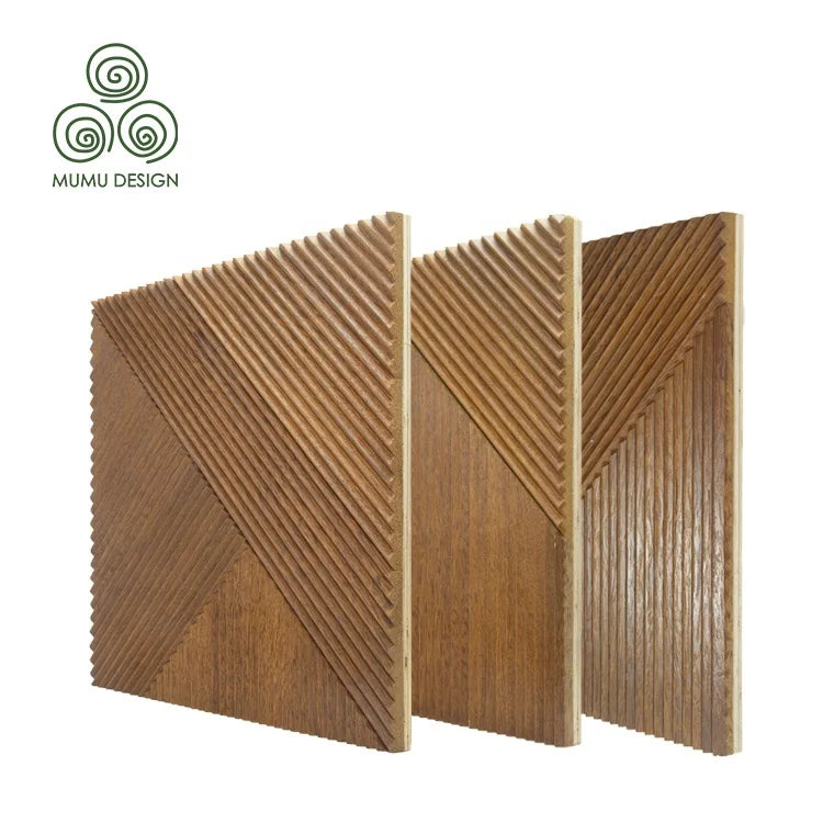 MUMU 3D Classic Version Insulation Japanese Waterproof Wood Ceiling  Interior Siding Wall Board Panel