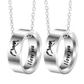 New Stainless Steel I LOVE YOU Matching Couple Pendant Necklace