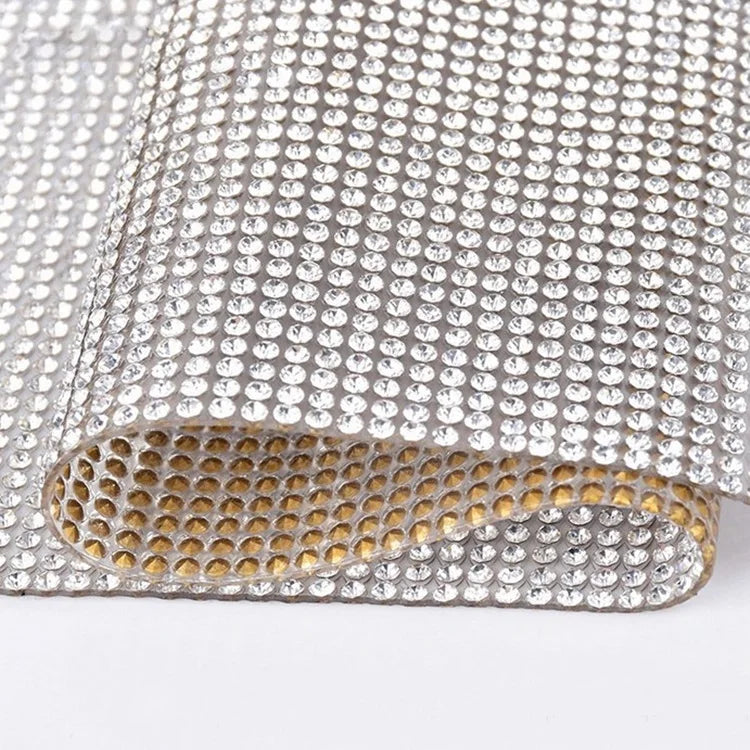 Hot Selling Clear Garment DIY Accessory Hotfix Hot-fix Self Adhesive Rhinestone Diamond Sticker Sheet for Clothing Shoes Craft