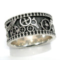 Novel Design Exquisite Electroplated Gear Carved Rings Men Women Double Layer Trendy Gear Carved Ring Silver Unisex