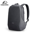 Anti-theft Unisex Waterproof Geometric Pattern Polyester Backpack with USB Port for Outdoor Use and Business Travel