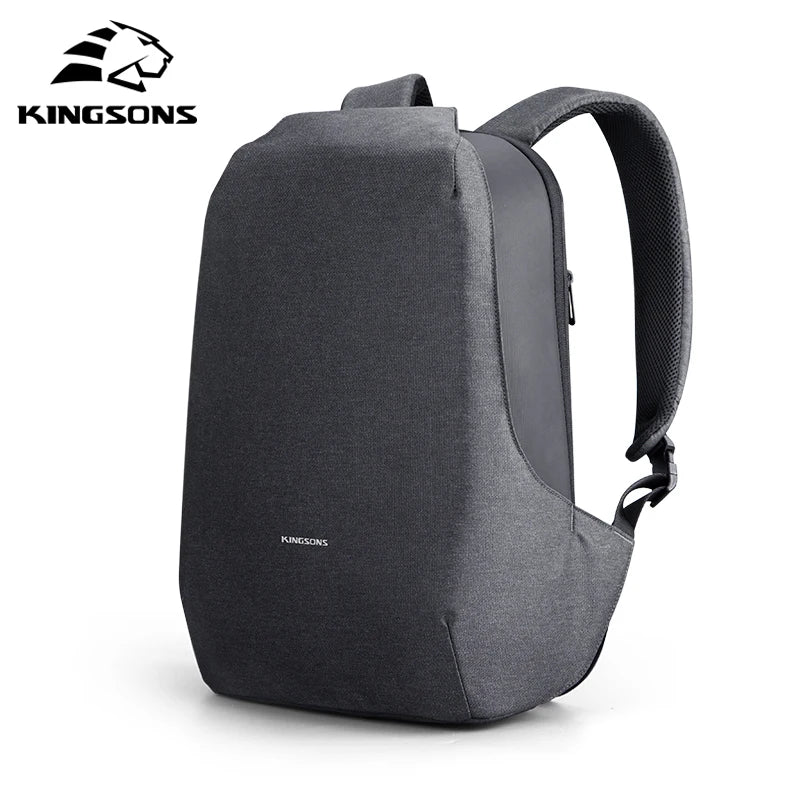 Anti-theft Unisex Waterproof Geometric Pattern Polyester Backpack with USB Port for Outdoor Use and Business Travel