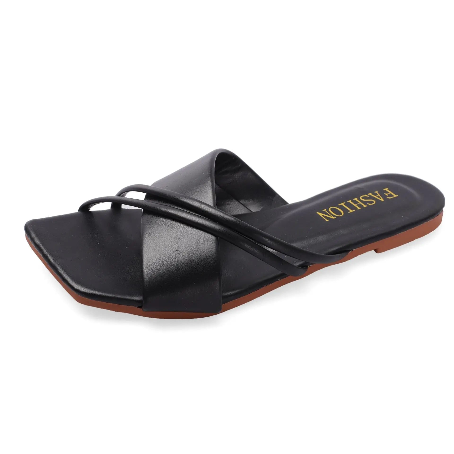 New Solid Colour Simple Fashion Ladies Flat Bottom Slippers Summer Beach Ladies Sandals Elegant Outdoor Women Flat Bottom Shoes