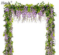 Wisteria Garland Artificial Flowers Wisteria Vine - 6.6Ft/Piece Light Purple Fake Wisteria Hanging Flower Wedding Arch FZH362