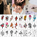 FX-T316 Unisex Waterproof Paper Tattoo Stickers Wolf Animal and Alphabet Flower Butterfly for Body Arm Custom Tattoos