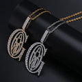 New Hot Selling G-AD Symbol Pendant Full of Zircon Personalized Men's and Women's Jewelry Necklace Hip Hop Jewelry