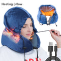 SAIEN NEW PRODUCT Fast Shipping Electric Heating Pillow Memory Foam Neck Travel Pillow with Hoodie Washable U Shaped Neck Pillow