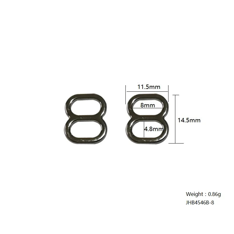 8 Shape Strap Adjuster Underwear Accessories Coated Slider Metal Bra Bikini Buckle and Rings