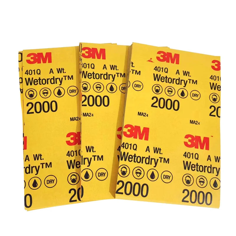3M 401Q Watordry 2000Grit Sandpaper Square Automotive Sanding Sheets Fine Repair Paint Sanding Paper Car Beauty Sanding Paper