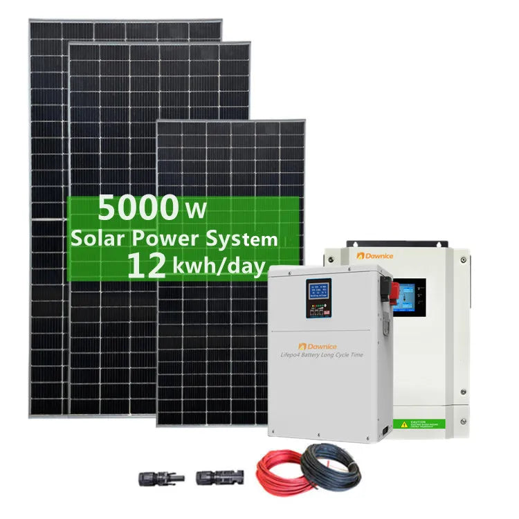 Off Grid Hybrid Solar Power System 100w Panel 65ah Battery 500w Inverter Solar System for Home Lighting Tv ComputerFan