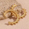 Dreamshow Bohemian Earrings Engraved Statement Jewelry Gold Plated Hoop Earrings Stainless Steel Engagement Jewelry