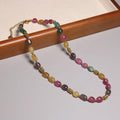 Natural Colorful Amethyst Citrine Oval Stone Necklace for Women  Beaded Choker Healing Energy Crystal Fashion Jewelry Wholesale