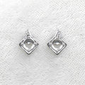 Sterling Silver 5*5mm Semi Mount Stud Earrings Empty Support Blank Claws Setting S925 Base Without Center Stone for DIY Inlay