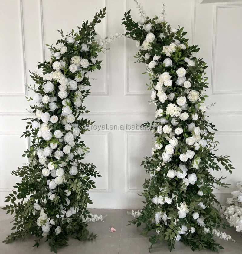 Wedding Decoration Flower Artificial Arch Triangle Flower Wall Hotel Wedding Stage Welcome Area Flower Row Wedding Centerpieces