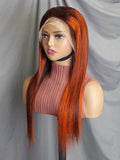 Highlight Straight Lace Front Wig 4/30 Honey Blonde Brown Pre Plucked Brazilian Remy Lace Frontal Human Hair Wigs for Women
