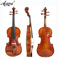 Aiersi  Handmade Professional Advanced Gloss Yellow Brown Solid Flame Violin With Jujubewood Accessory Model HVB01
