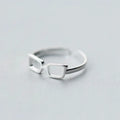 Personalized 925 Sterling Silver Hollow Glasses Open Ring Fashion Adjustable Women Ring