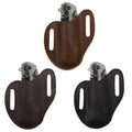 Portable Genuine Cowhide Leather EDC Holster Pocket Durable Waist Belt Storage Pouch for Outdoor Hiking