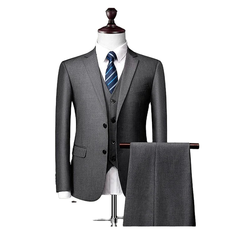 Factory Wholesale Elegant High-end Custom Men's Formal Business Suit Breathable Waterproof Plus Size