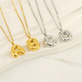 Custom Gold Plated Bubble Jewelry Balloon Alphabet Initial Letter Name Necklace Stainless Steel Chubby Bubble Initial Necklaces