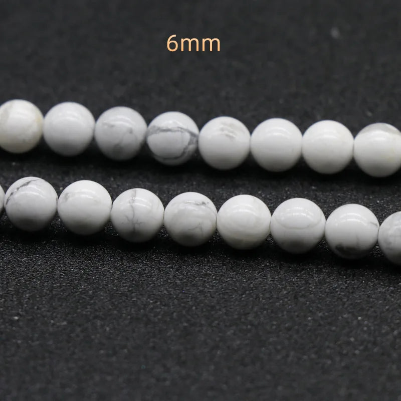 DIY Natural 6mm howlite Beads stone tiny beads small crystal healing spheres