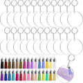 Printing Size Logo Wholesale Sublimation Keychain Heat Transfer DIY Blank Transparent Circle Acrylic Keychain
