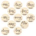OEM/ODM Wooden Monthly Milestone Cards with Laser Engraving Baby Milestone Discs/Cards