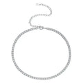 S925 Sterling Silver Tennis Chain Necklace for Women's 3mm 2mm White Crystal Cubic Zirconia Tennis Necklaces