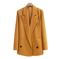 2023 Women's Spring and Autumn Suit Coat Cardigans Jacket Office Lady Long Sleeve Lapel  V-neck Casual Loose Suit Coat