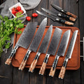 9Pcs Knife Set JDH Damascus Kitchen Knife 67 Layers Damascus Steel with Black Resin Wood Handle