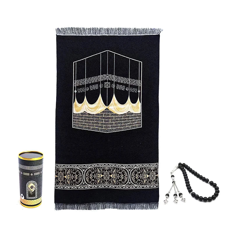 Factory Muslim Prayer Rug Islamic Turkey Sajjadah Anti Slip Personalised Prayer Mat Gift Set and Tasbih